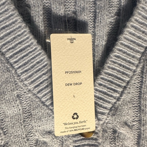 NWT Pink Rose Blue Button Down Knit Sweater Vest - women’s large - Picture 10 of 10